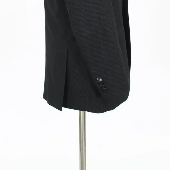 Kenneth Cole 40R 34x28 Black Striped 2-Button Suit R807